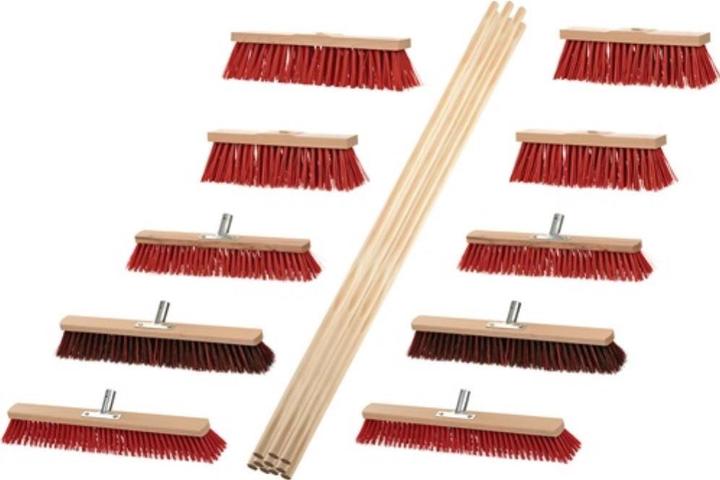 Image du produit Sorex Set de balais Outdoor 8 Elaston 2 Elaston/Arenga L. 400/500/600 mm avec 10 manches L. 1400 mm (1 pcs)