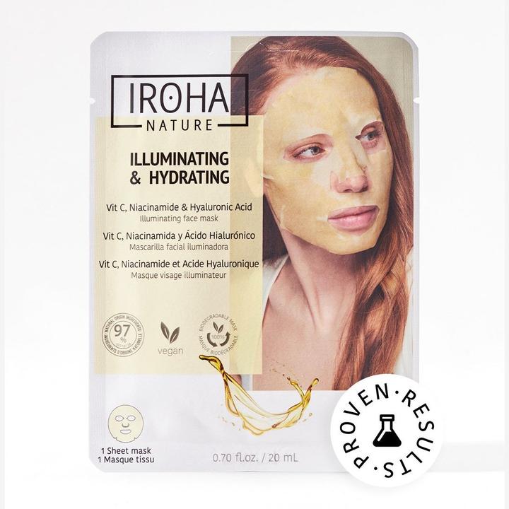 Immagine prodotto Iroha Nature Natura - Maschera per il viso in tessuto che illumina (20 ml)