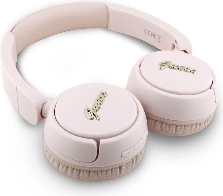 Actual product image Guess Headphones Bluetooth 5.3 Metal Logo Script pink (30 h, Wireless)