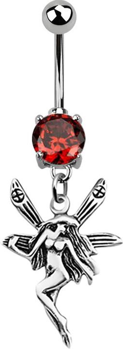 Produktbild Star Piercing Banane silber mit Anhänger Fee orange (925 Sterlingsilber, ohne Messing, Chirurgenstahl 316L)