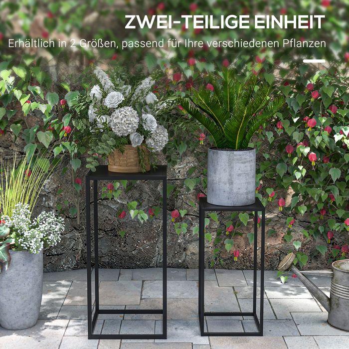 Produktbild Swisshandel24 2er-Set Pflanzenständer, Pflanzenhocker mit Stahlbeine, Skandinavischem Design, Blumenständer, Schwa