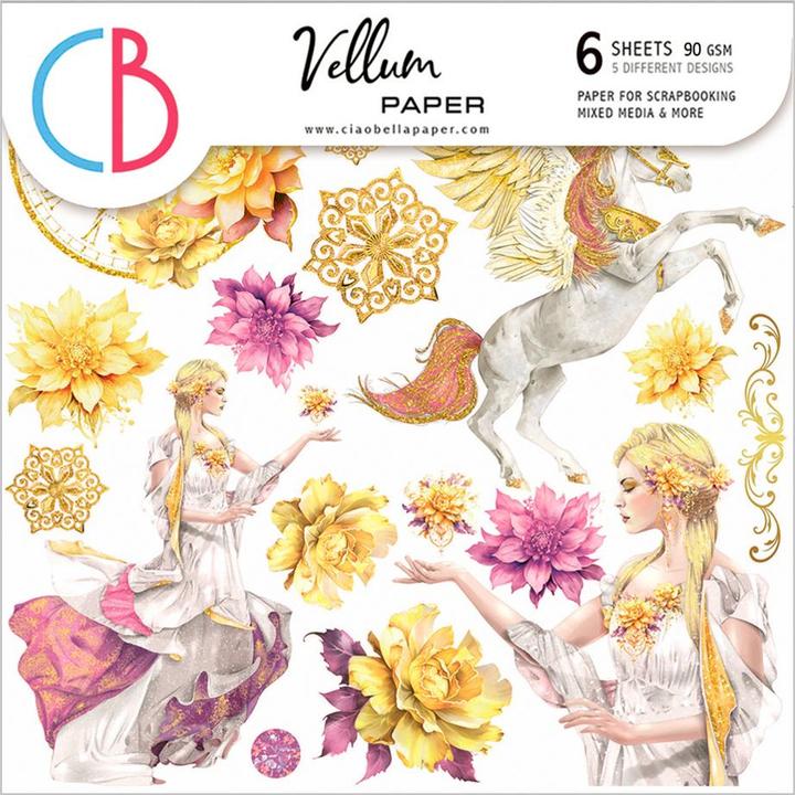 Actual product image Ciao Bella Vellum Paper "Ethereal", 15 x 15 cm, 6 sheets (90 g/m², 6 x)