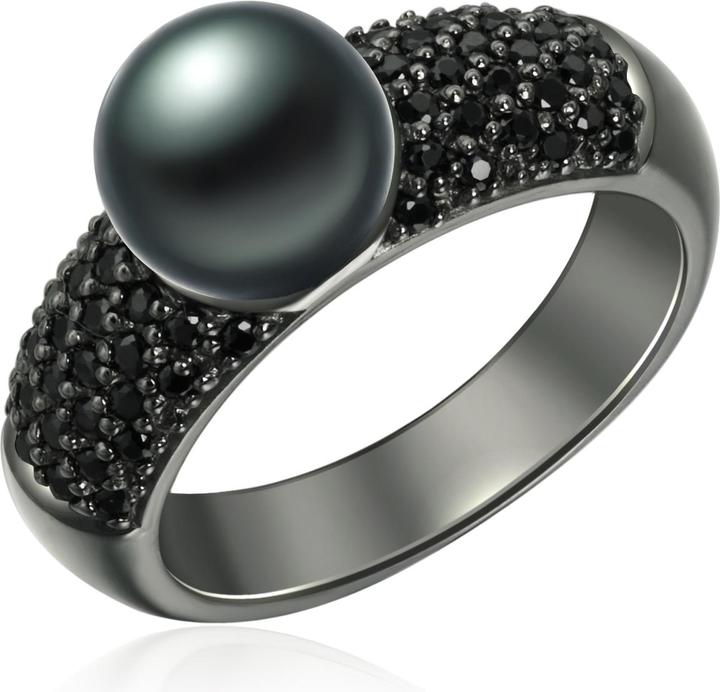 Image du produit Valero Pearls Femme argent sterling zirconium perle d'eau douce de culture noire - 2198 (54, Argent 925)