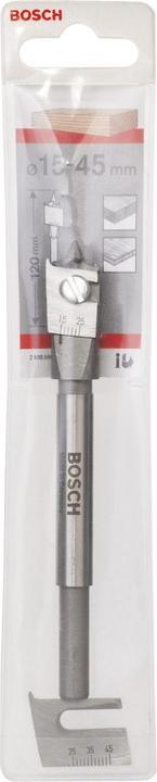 Image du produit Bosch Professional Zubehör Mèches à fraiser plates, réglables, hexagonales 15 - 45 mm, 25 - 45 mm, 120 mm (45 mm)