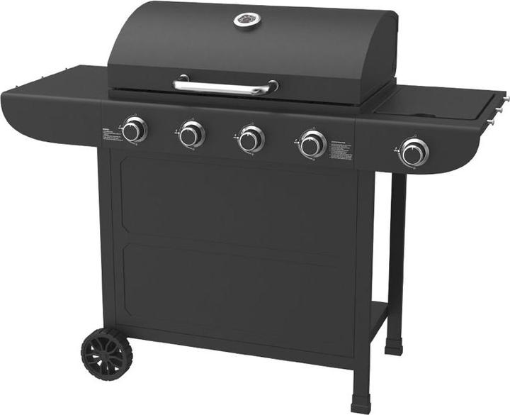 FlammenKönig Gasgrill 4 Brenner + Seitenbrenner inkl. Gasregler + Schlauch (14.50 kW)