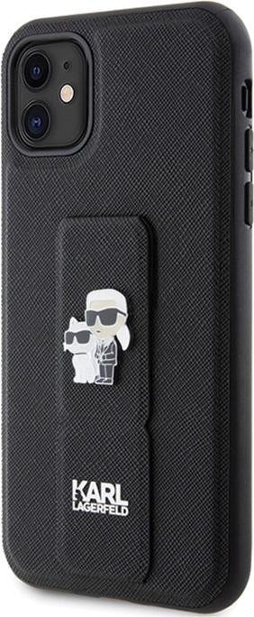 Productafbeelding Karl Lagerfeld KLHCN61GSAKCPK iPhone 11 / Xr 6.1" czarny/zwart hardcase Gripstand Saffiano Karl&Chou (Apple iPhone XR, Apple iPhone 11)