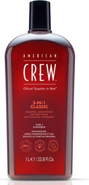 Immagine prodotto American Crew Shampoo, balsamo e lavaggio corpo 3 in 1 1000ml (1000 ml, Shampoo liquido)