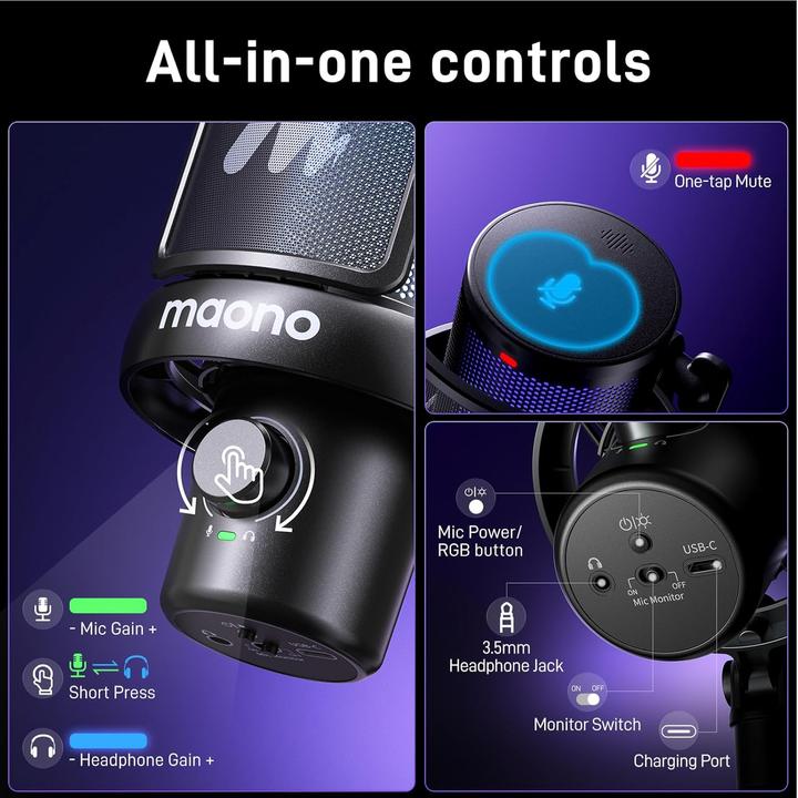 Actual product image Maono DM40 Pro Microphone (black)
