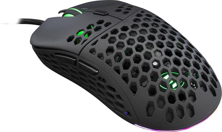 Produktbild White Shark Ultra light Gaming mouse eShark Naginata Black, 60g, Pixart PMW3389 sensor, with RGB backlight (Kabelgebunden)