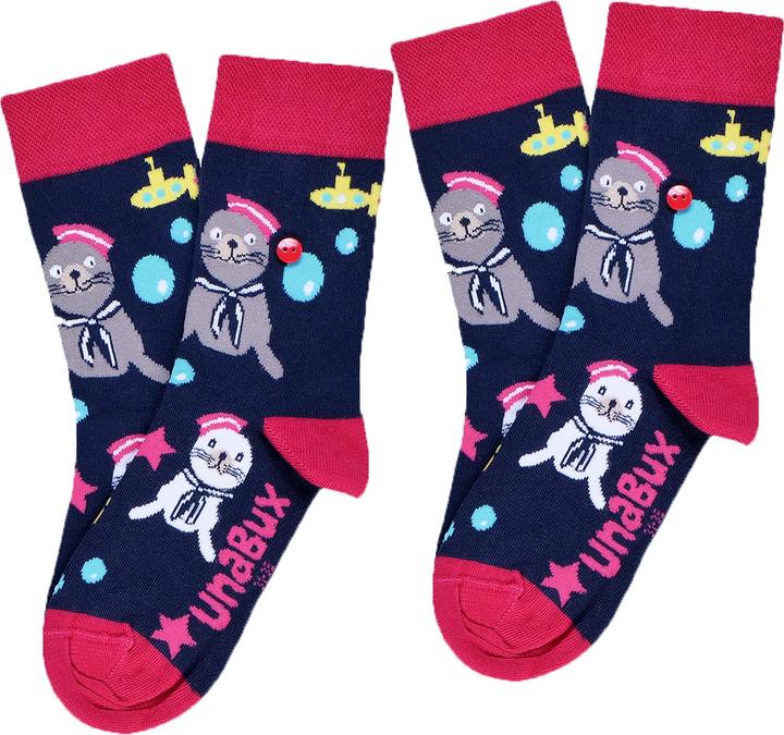 Actual product image Unabux Leisure socks prints (pack of 2, 31 - 35)