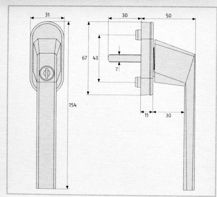 Image du produit Abus Poignee de fenêtre FG110 gris