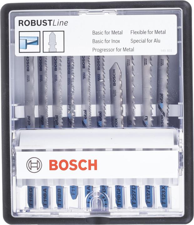 Immagine prodotto Bosch Professional Zubehör Set di lame per seghetto alternativo da 10 pezzi Metallo, Linea robusta, Albero a T