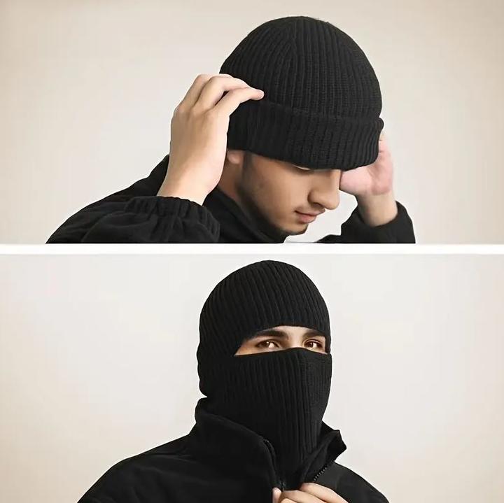 Immagine prodotto Dema Strickmütze und Skimaske Gesichtsmaske 2 in 1 Schwarz