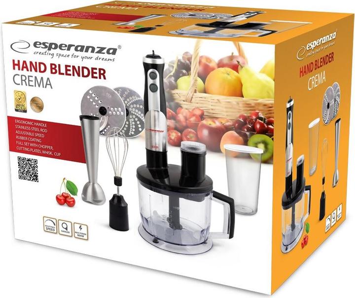 Actual product image Esperanza EKM004 Blender 0 6 l Blender Black Silver Transparent 800 W