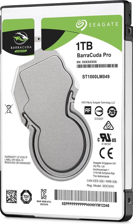 Actual product image Seagate BarraCuda Pro (1 TB, 2.5", SMR)