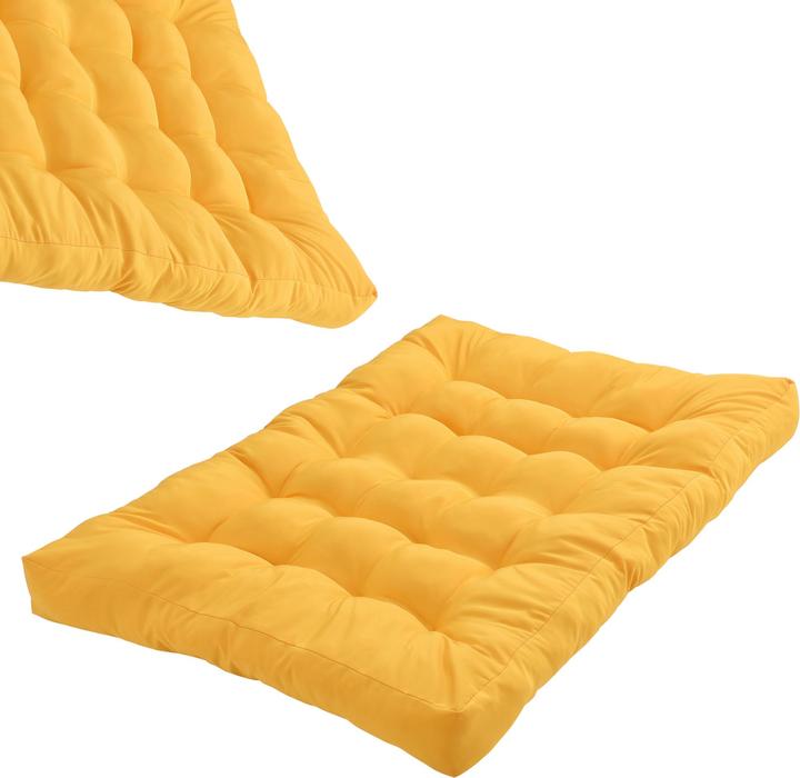 Image du produit En.Casa Coussin d'assise pour meubles en palettes Comfy 80x120x12 cm jaune moutarde (120 x 80 x 12 cm)