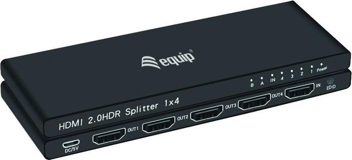 Produktbild equip HDMI Splitter 2.0 4 Port Ultra Slim 4K/60Hz schwarz