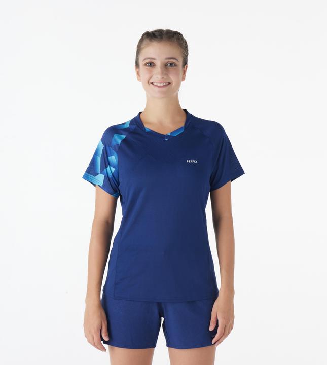 Produktbild Perfly Damen Badminton T-Shirt - 560 navy/aqua (S)