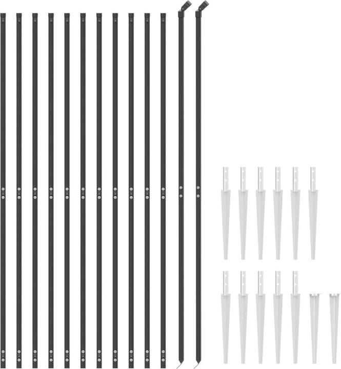 Produktbild VidaXL Maschendrahtzaun mit Bodenhülsen Anthrazit 1,4x25 m