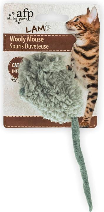 Image du produit All for Paws AFP Jouets pour chats Lamb Cat Laine d'agneau Wooly Mouse (Jouets avec herbe à chat)