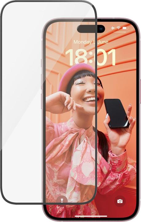 Actual product image PanzerGlass Privacy Screen Protector Ultra-Wide Fit w. EasyAlig. (1 Piece, Apple iPhone 15)