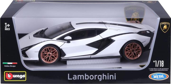 Actual product image Bburago Lamborghini Sian FKP 37 1/18 white / black