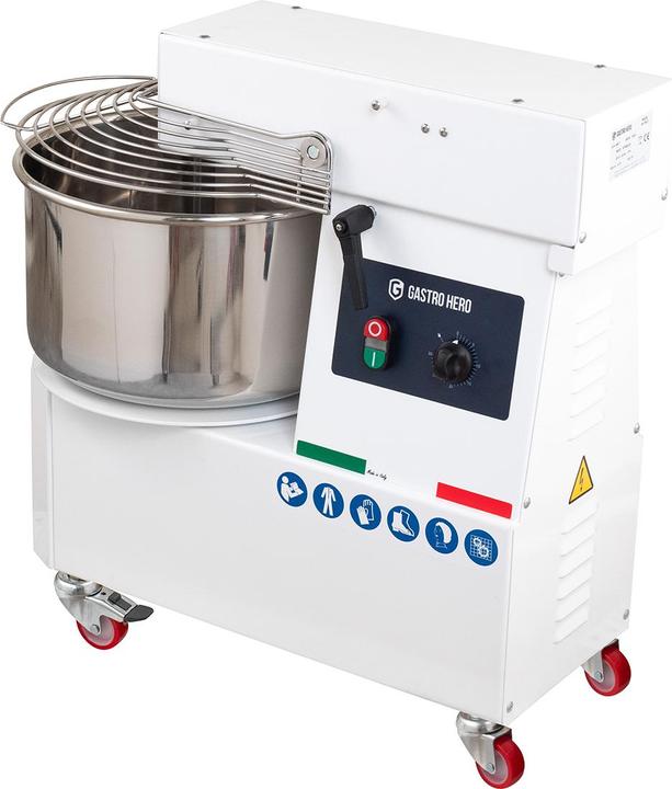 Produktbild Gastro Hero Spiral-Teigknetmaschine PROFI V mit Rollen - variabler Kopf (1100 W)