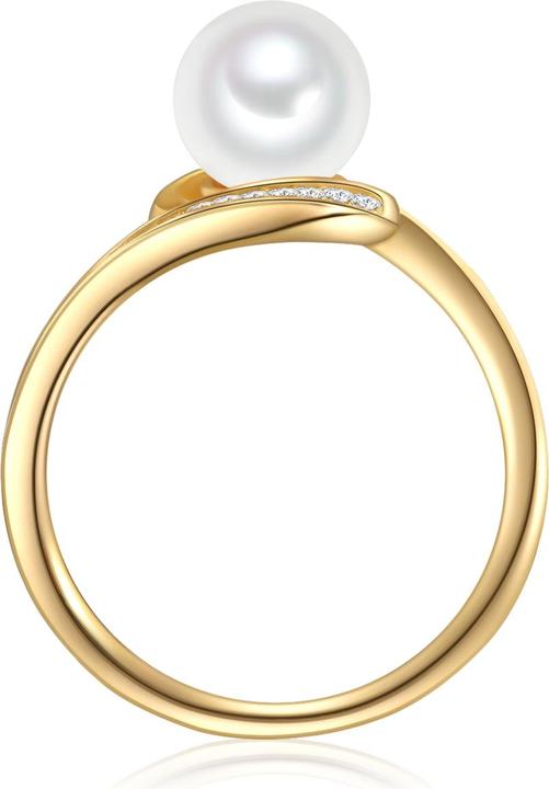 Produktbild Valero Pearls Damen Sterling Silber Zirkonia Süsswasser-Zuchtperle gelbgold - 32320 (50, 925 Silber)