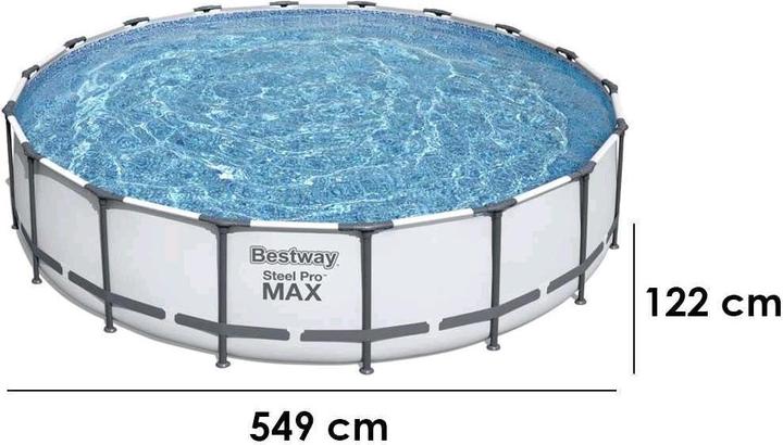 Actual product image Bestway Steel Pro MAX Frame Pool complete set with filter pump Ø 549 x 122 cm (549 x 122 cm)