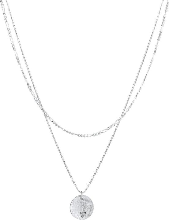 Elli Layer Look Plättchen Anhänger (925 Silber, 40 - 50 cm)