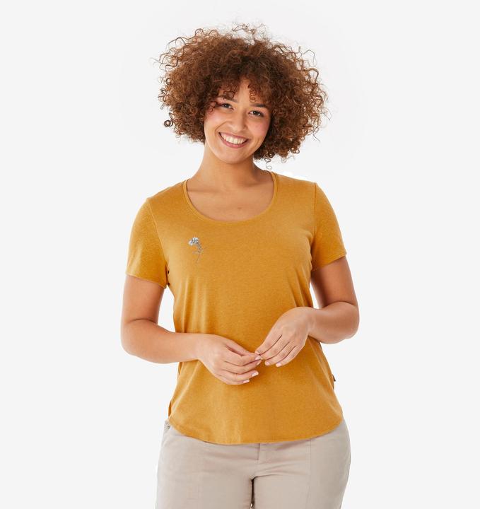 Quechua Wandershirt Damen kurzarm - NH500 ocker (XL)