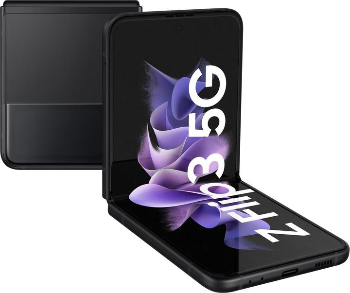 Actual product image Samsung Galaxy Z Flip3 5G EU (128 GB, Phantom Black, 6.70", SIM + eSIM, 12 Mpx, 5G)
