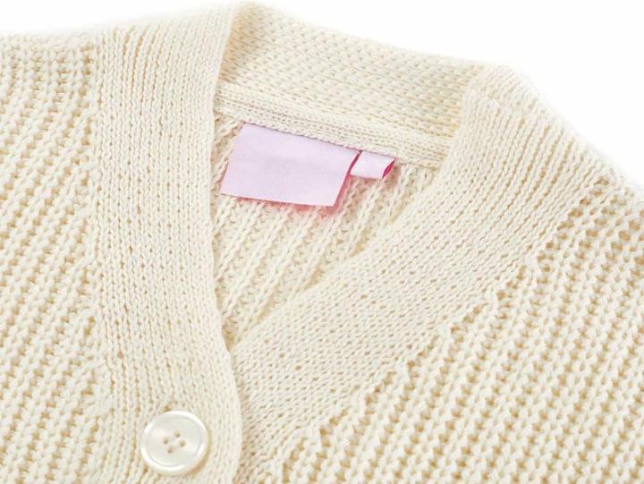 Immagine prodotto VidaXL Cardigan da bambino bianco neve 116,Materiale: 100 (116)