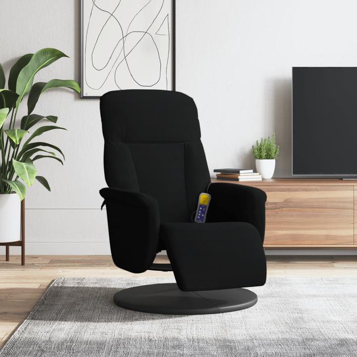 Produktbild VidaXL Massagesessel mit Fussteil Schwarz Samt,Farbe