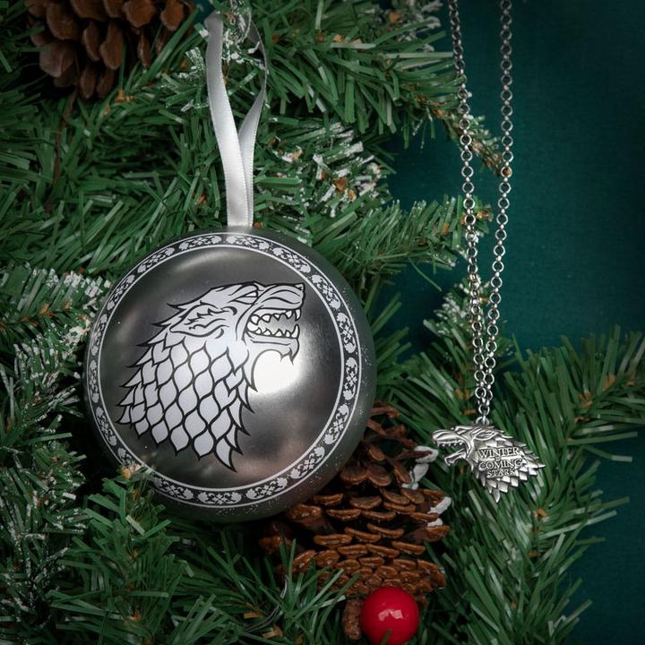 Immagine prodotto Cinereplicas Decorazioni per l'albero di Natale di Game of Thrones con collana di Stark (1 -parte)