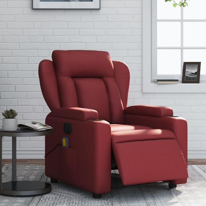Produktbild VidaXL Massagesessel Weinrot Kunstleder,Farbe: Weinrot,Material