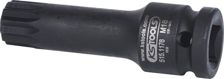 Produktbild KS Tools 1/2" Kraft-Bit-Stecknuss XZN,lang,M18