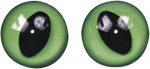 Immagine prodotto Rayher Occhi di gatto in plastica, verde / nero, 12 mm ø