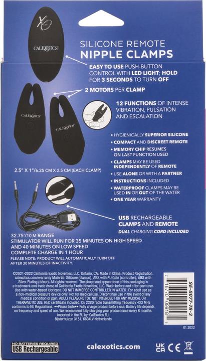 Actual product image CalExotics Nipple clamps with remote control