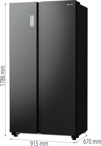 Image du produit Hisense RS711N4AFE - Americaanse Koelkast - Zwart (550 l)
