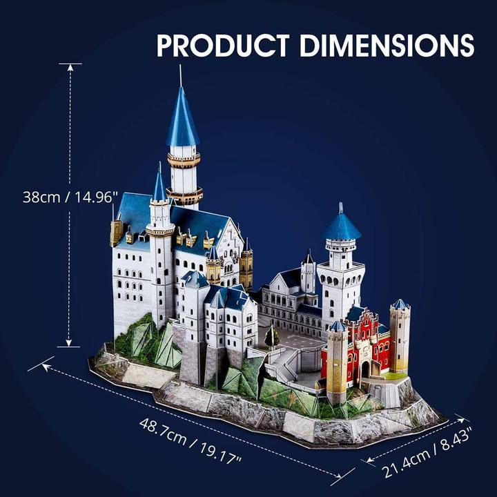 Immagine prodotto Cubicfun Puzzle 3D del Castello di Neuschwanstein (128 pezzi)