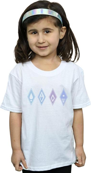 Actual product image Disney Girls Frozen 2 Elements Symbols Cotton T-Shirt (116)