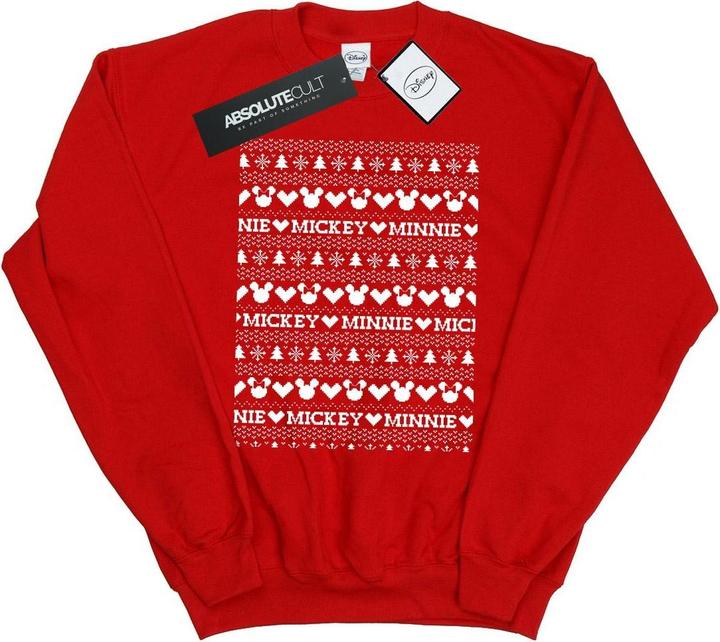 Disney Mickey And Minnie Christmas Fair Isle Sweatshirt (S)