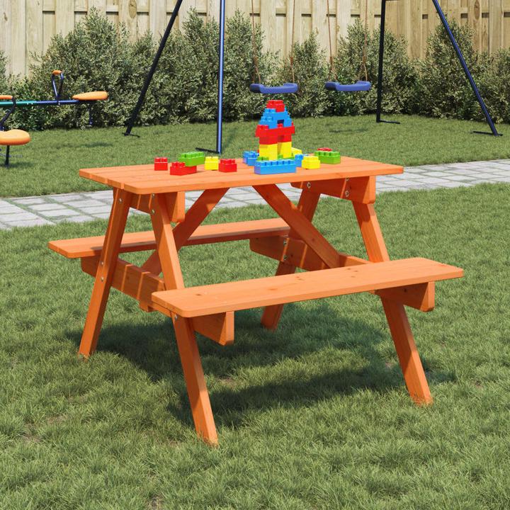 Image du produit VidaXL Table de pique-nique pour 4 enfants avec trou pour parapluie