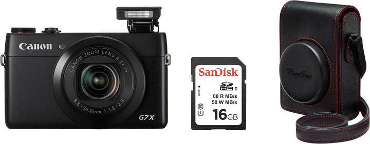Produktbild Canon Powershot G7 X Premium Kit inkl. Ledertasche und 16GB SD (1")