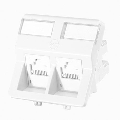 Image du produit Molex DIN 49075 DG+ Angled Module, 2xRJ45, 568A/B, UTP, PowerCat 6, White