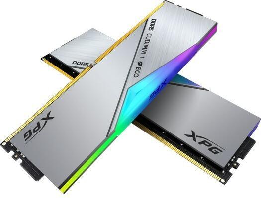 Produktbild Adata CUDIMM 48 GB DDR5-8400 (2x 24 GB) Dual-Kit (silber, AX5CU8400C4024G-DCLACRSG, XPG Lancer Neon RGB) (2 x 24GB, 8400 MHz, DDR5-RAM, CU-DIMM)