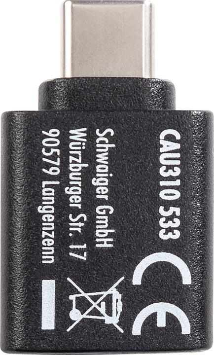 Produktbild Schwaiger Ladeadapter USB3.1C->USB3.0A schwarz