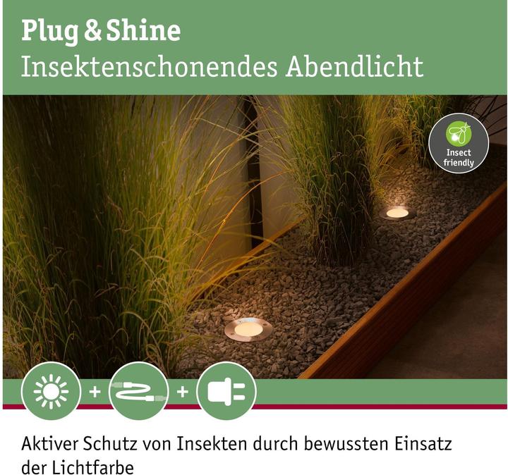 Immagine prodotto Paulmann Pavimento plug & shine per esterni amico degli insetti (180 lm, IP67)