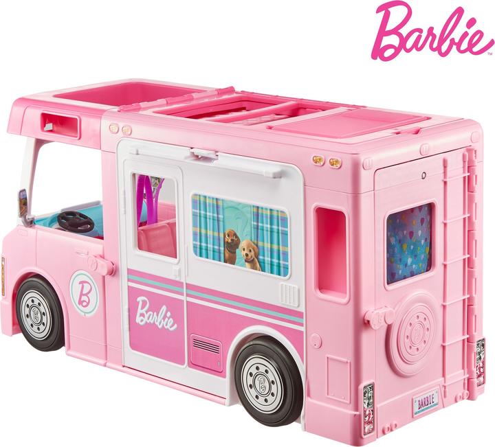 Image du produit Barbie Camping-Car de Rêve 3-en-1 - Véhicule pour Poupée Mannequin - 3 ans et +